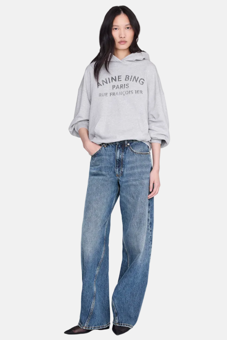 Anine Bing Harvey Sweatshirt in Heather Grey – Ansicht 3