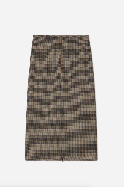 Slit skirt, Beige check, Skirt