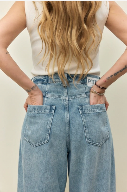 PNTS 00_Made By Michi, Hellblau, Denim