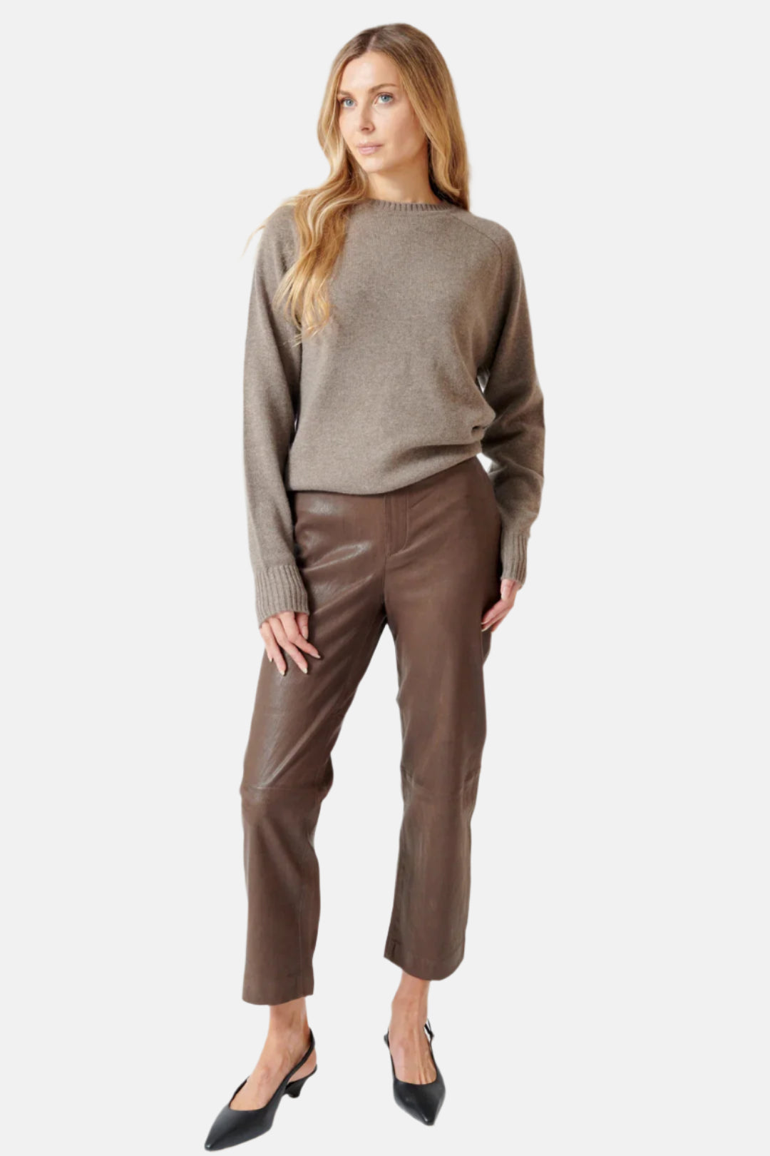 SPRWMN Cropped Baggy, Truffle, Hose