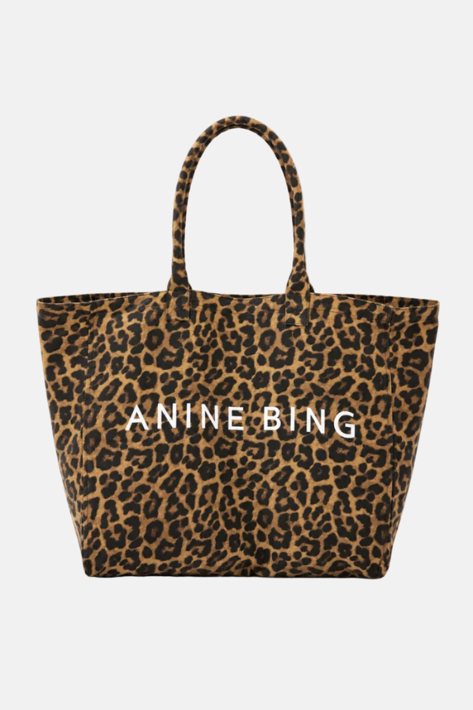 Anine Bing Leo Canvas Tote, Black/Brown Leopard, Tasche