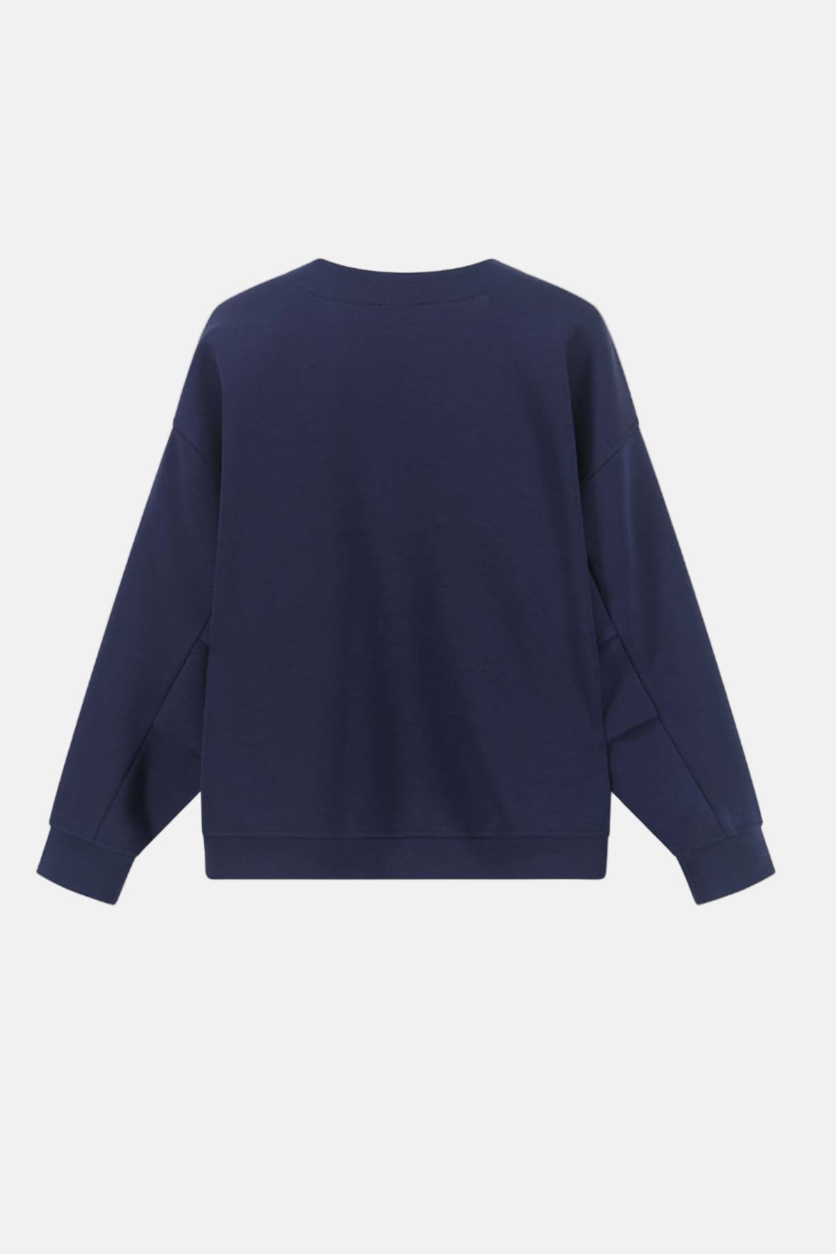 Rückansicht des 8PM Ravello Sweatshirts in Blau mit entspanntem Fit.