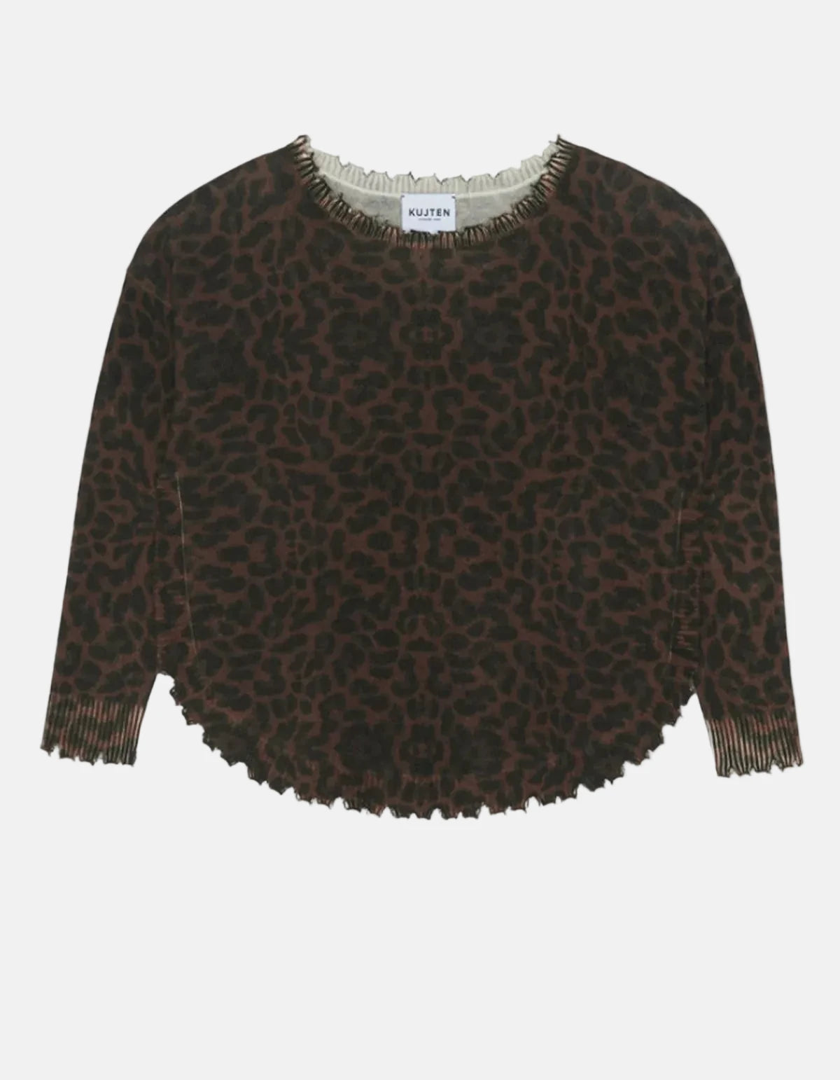 Kujten Melah Leopard Pullover in Marron Leoprint