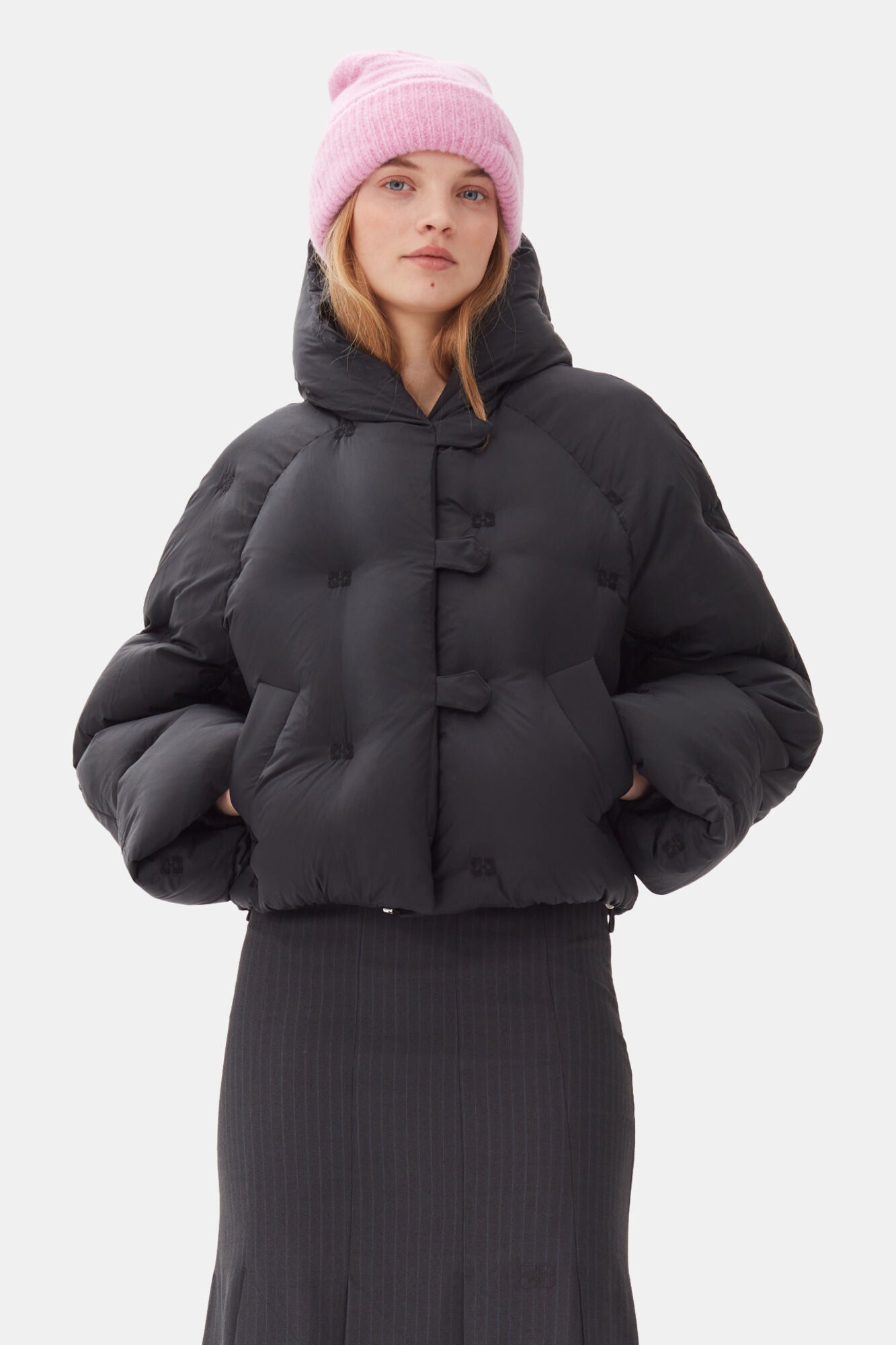 Nylon Puffer, Black, Jacke