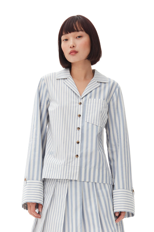 Stripe Cotton, Egret, Shirt