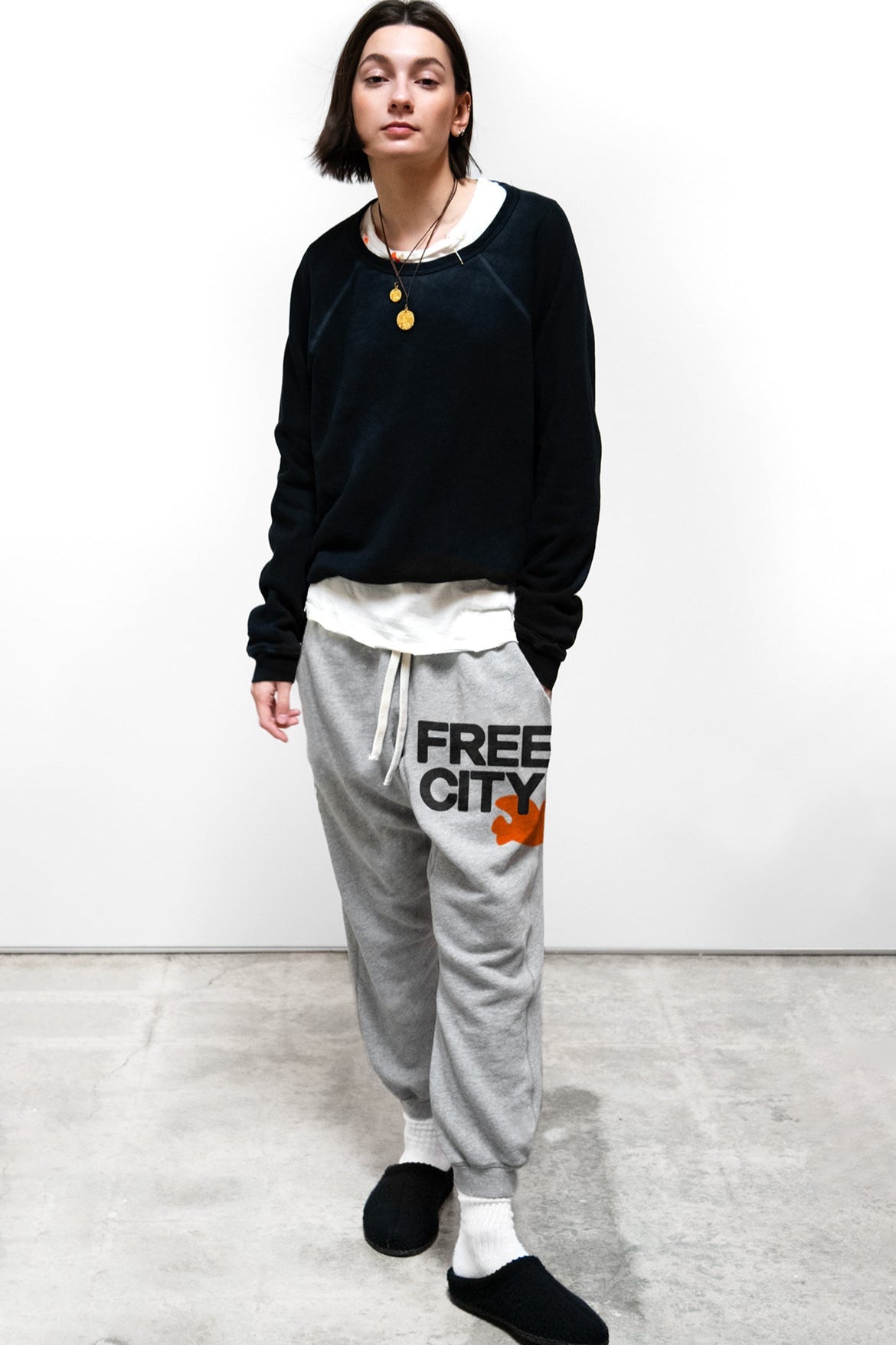 Free City, Heather Orange, Pocket Sweatpant