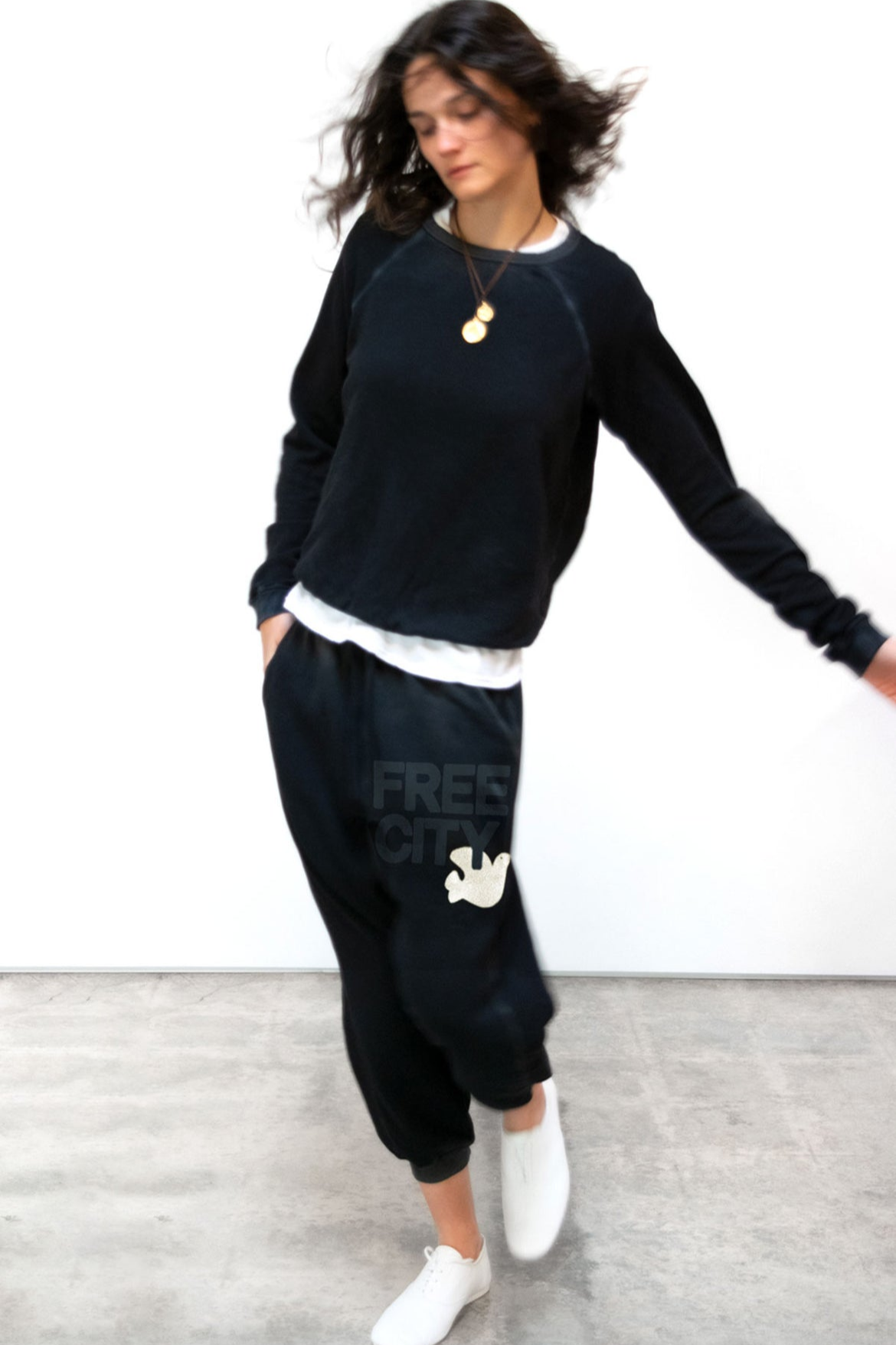 Free City Lucky Rabbits, Superblack, Sweatshirt