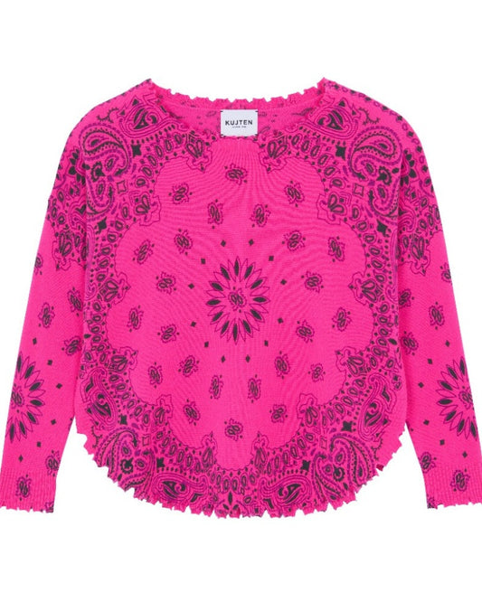 Mela Bandana Bico, Rose Neon, Cashmere Sweater