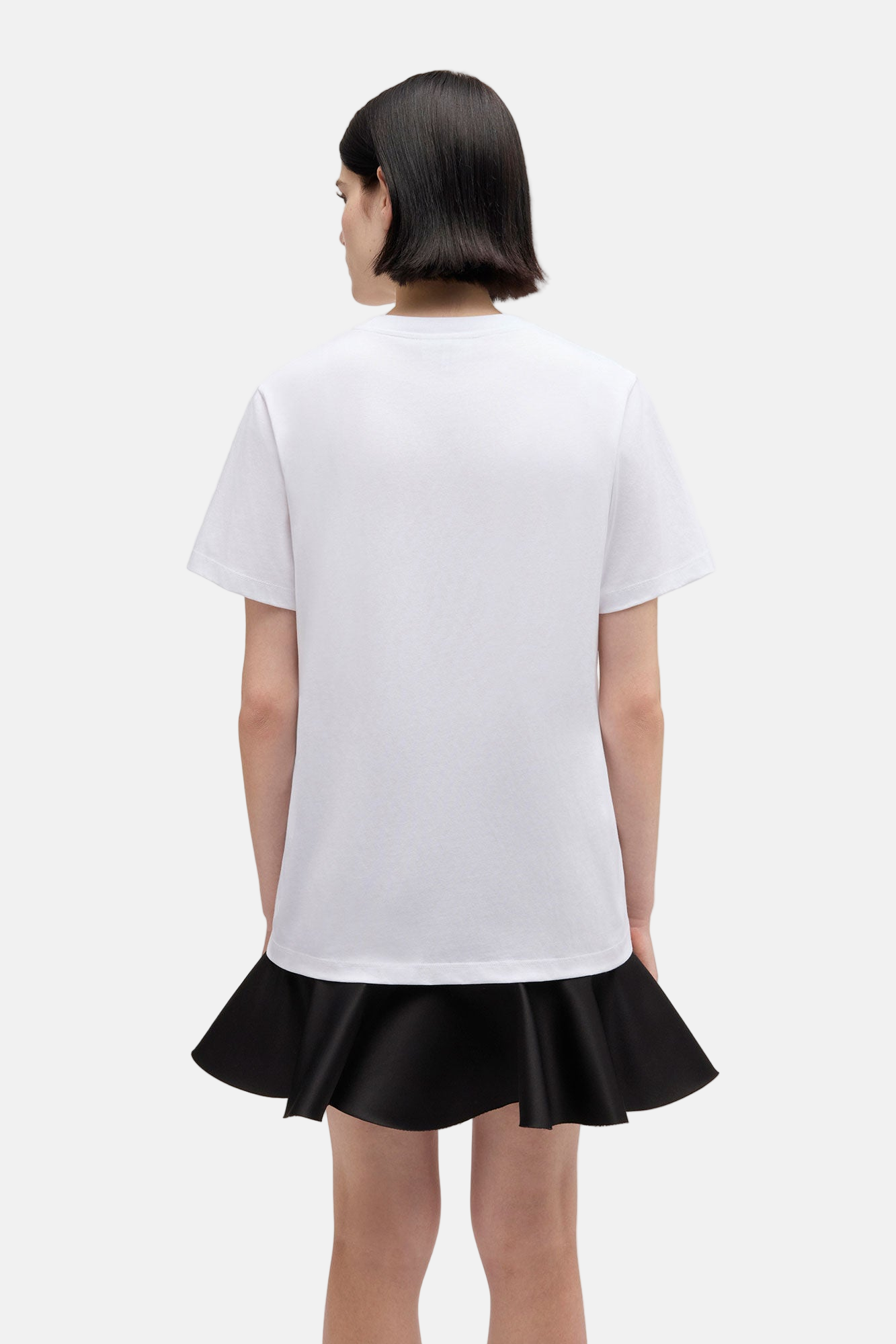 Rückansicht des GANNI Western Boot Print T-Shirts in Bright White, Organic Cotton, Damen Designer T-Shirt