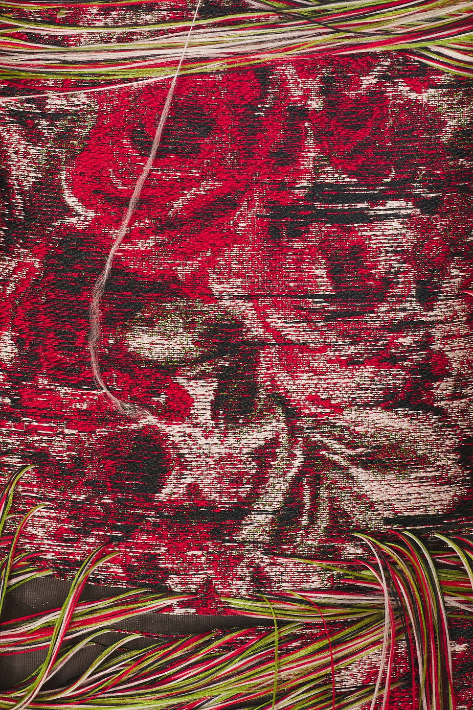 GANNI Fringed Organza Mini, Red, Kleid