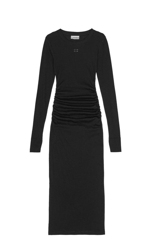 Soft Rib Long, Black, Kleid