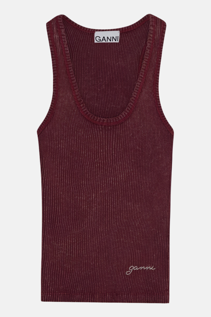 GANNI Heavy Rib, Port Royale, Tank Top