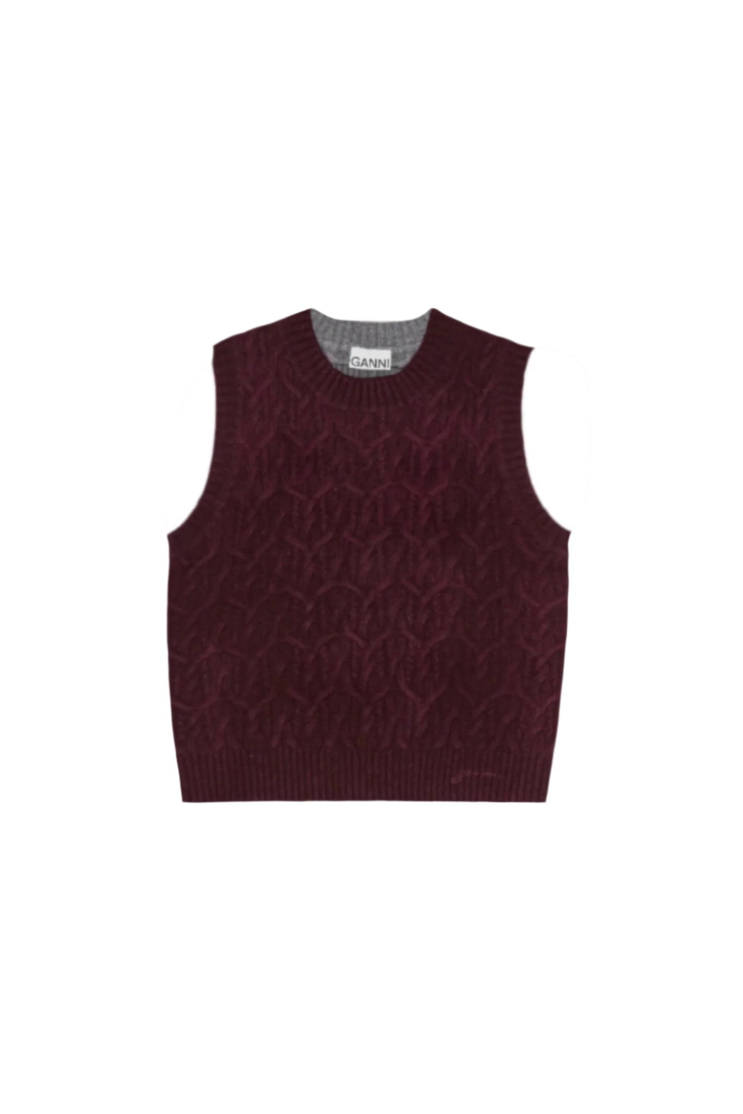 Wool Cashmere Cable, Port, Weste