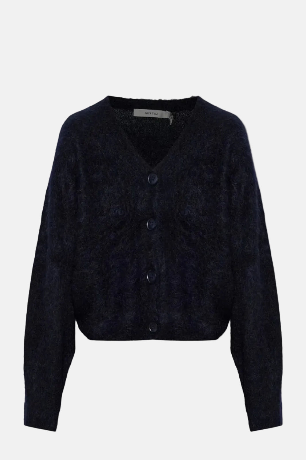 Gestuz GZdebbie Boxy V-Neck Cardigan Navy Melange Cardigan in Blau