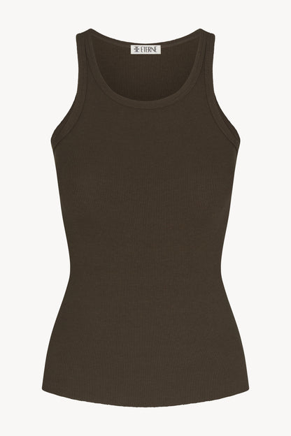 High Neck Fitted, Moss Mos, Tanktop