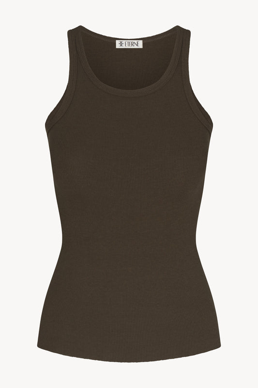 High Neck Fitted, Moss Mos, Tanktop