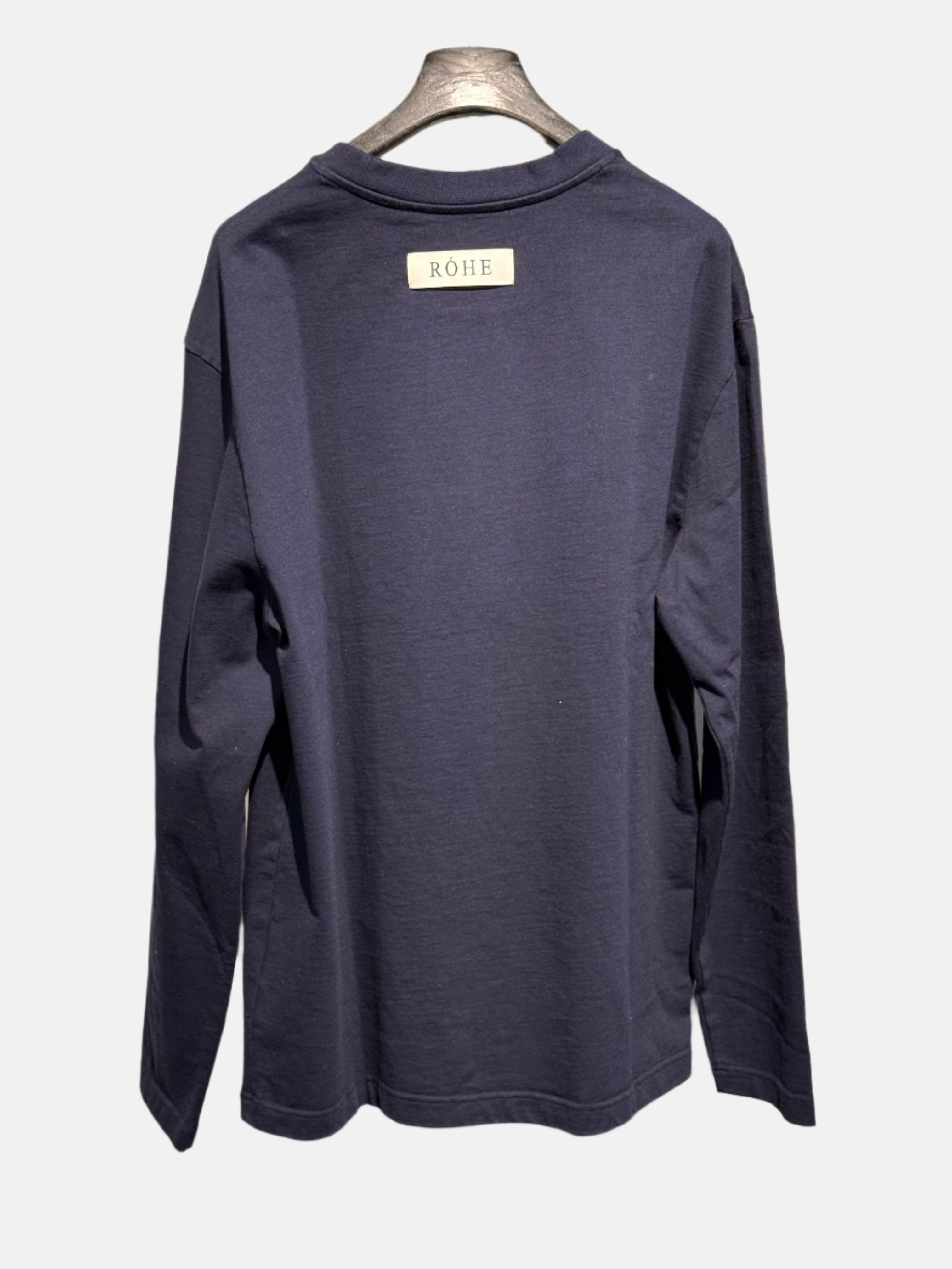 Róhe Crewneck Logo, Idigo, Sweatshirt