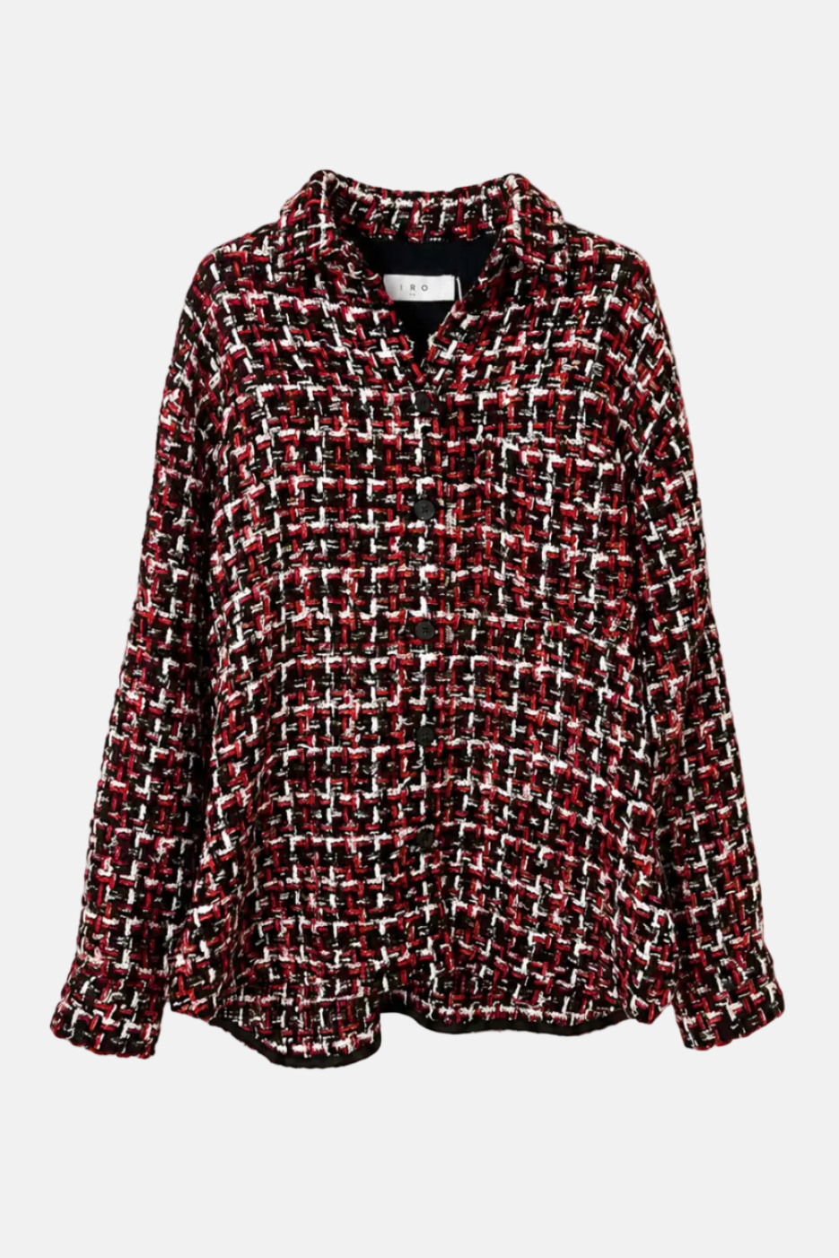 IRO Needo Mixed Black Ecru Red Jacke in Rot