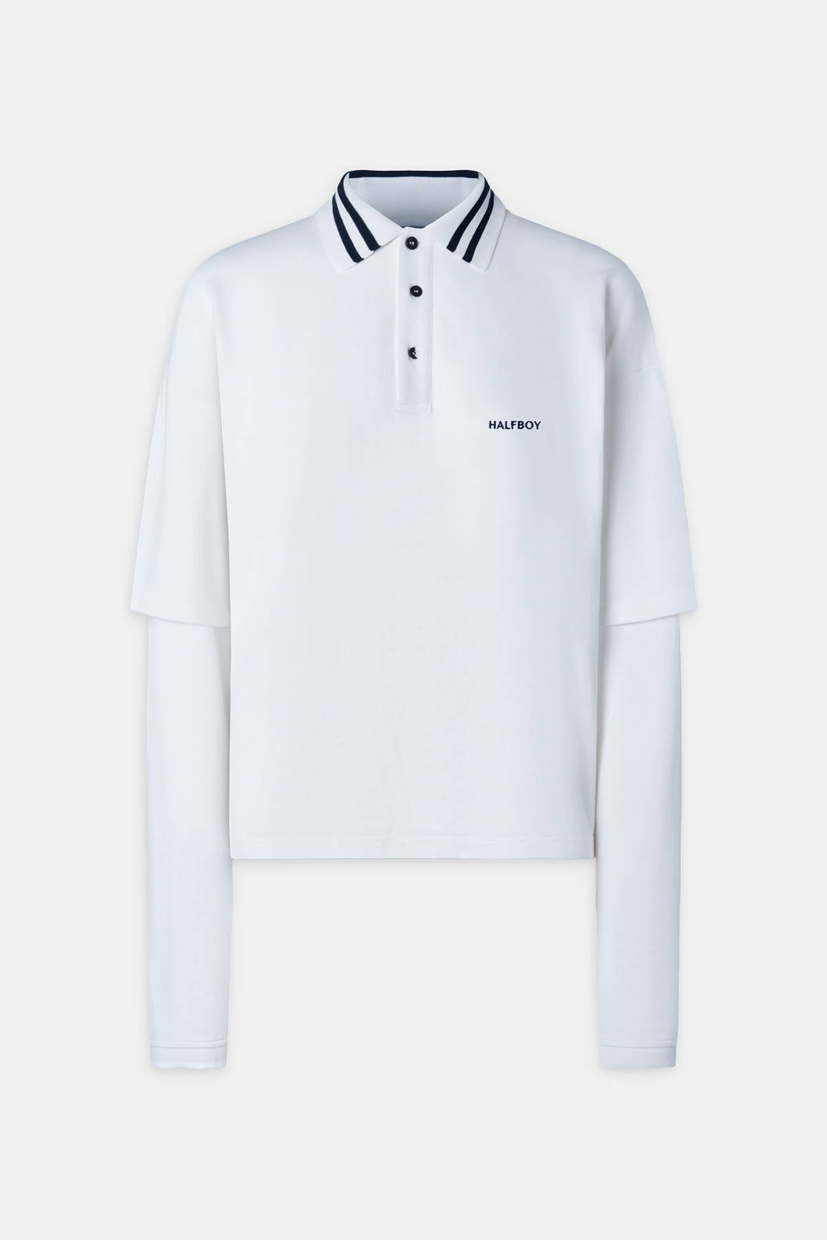 Halfboy, Longsleeve Polo, Optic White, Shirt