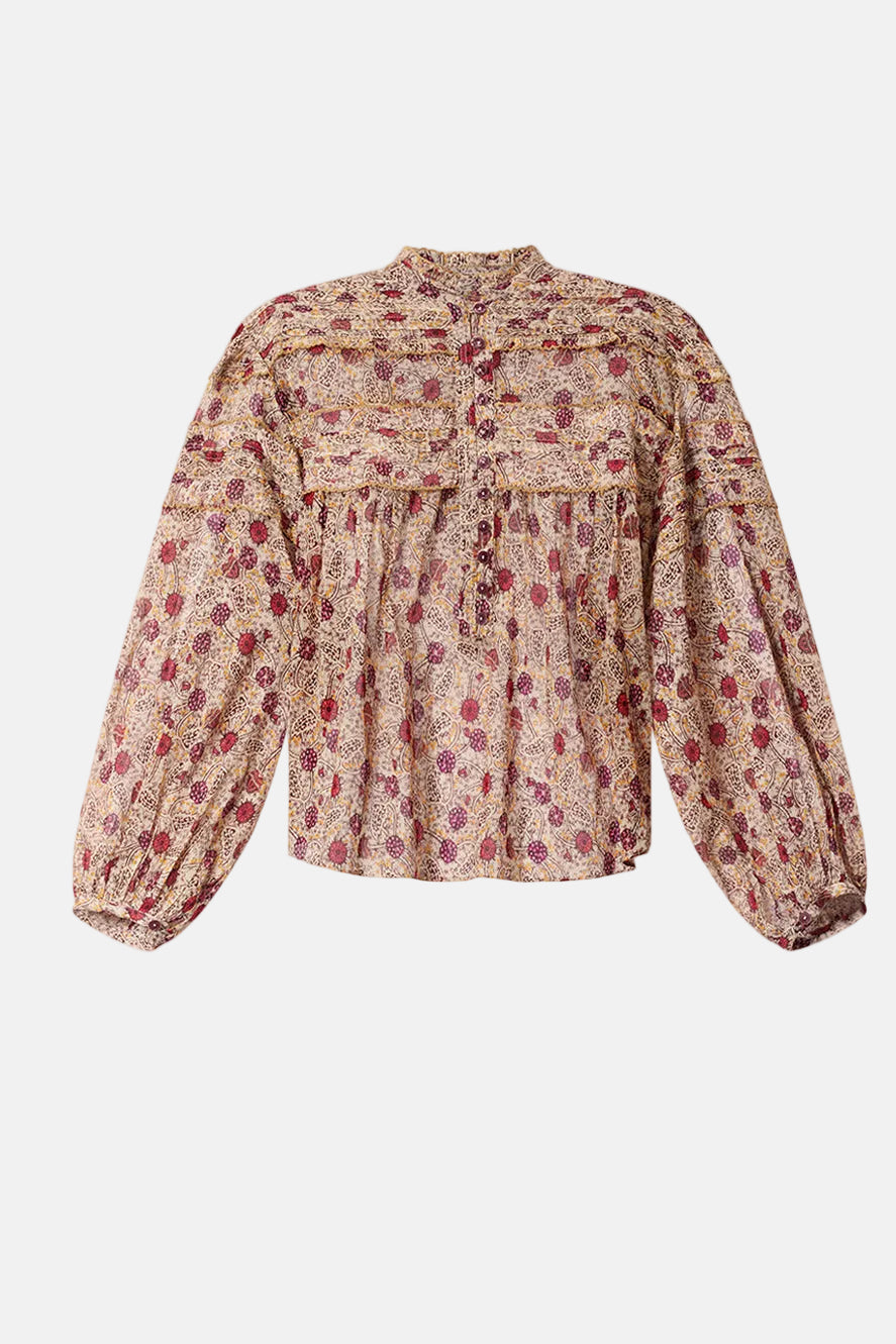 Marant Étoile Christa, Ecru/Raspberry, Bluse