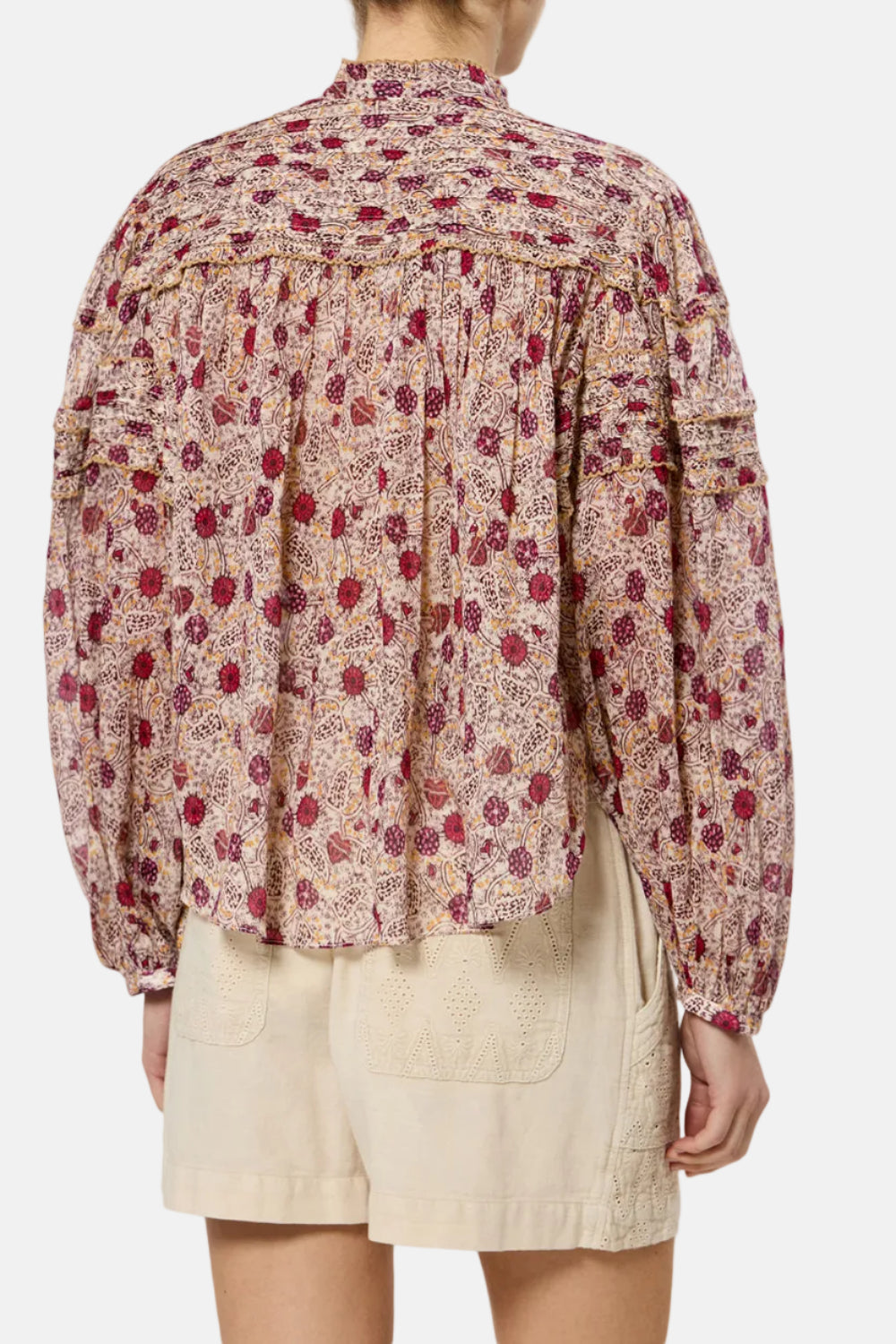 Marant Étoile Christa, Ecru/Raspberry, Bluse