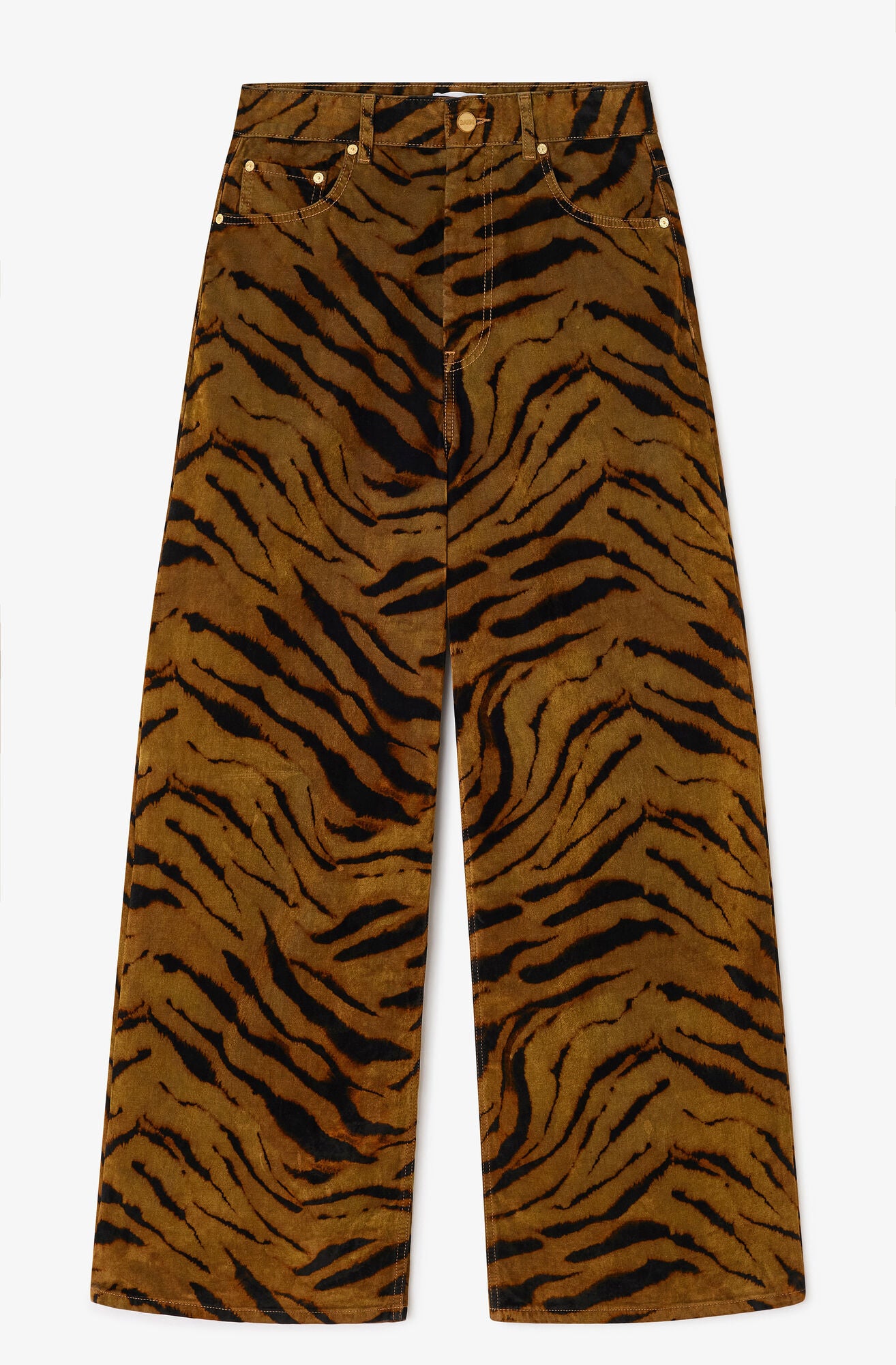 GANNI, Printed Denim, Khaki, Jeans