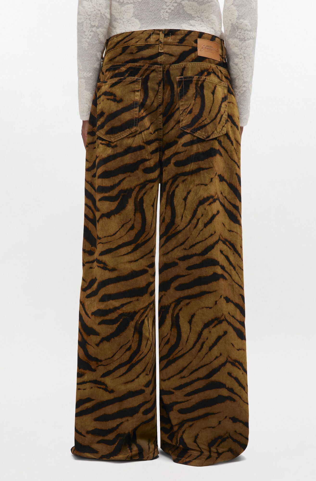 GANNI, Printed Denim, Khaki, Jeans