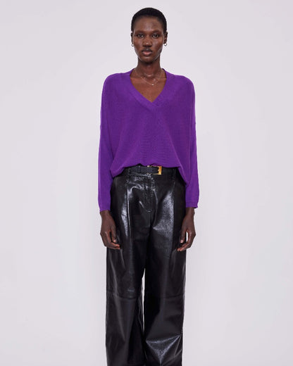 Bailey, Mineral Violet, V-Neck Pullover