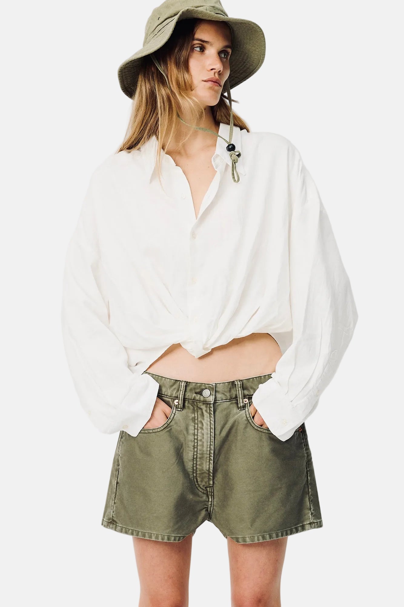 Denimist Twisted Front Shirt, White, Shirt