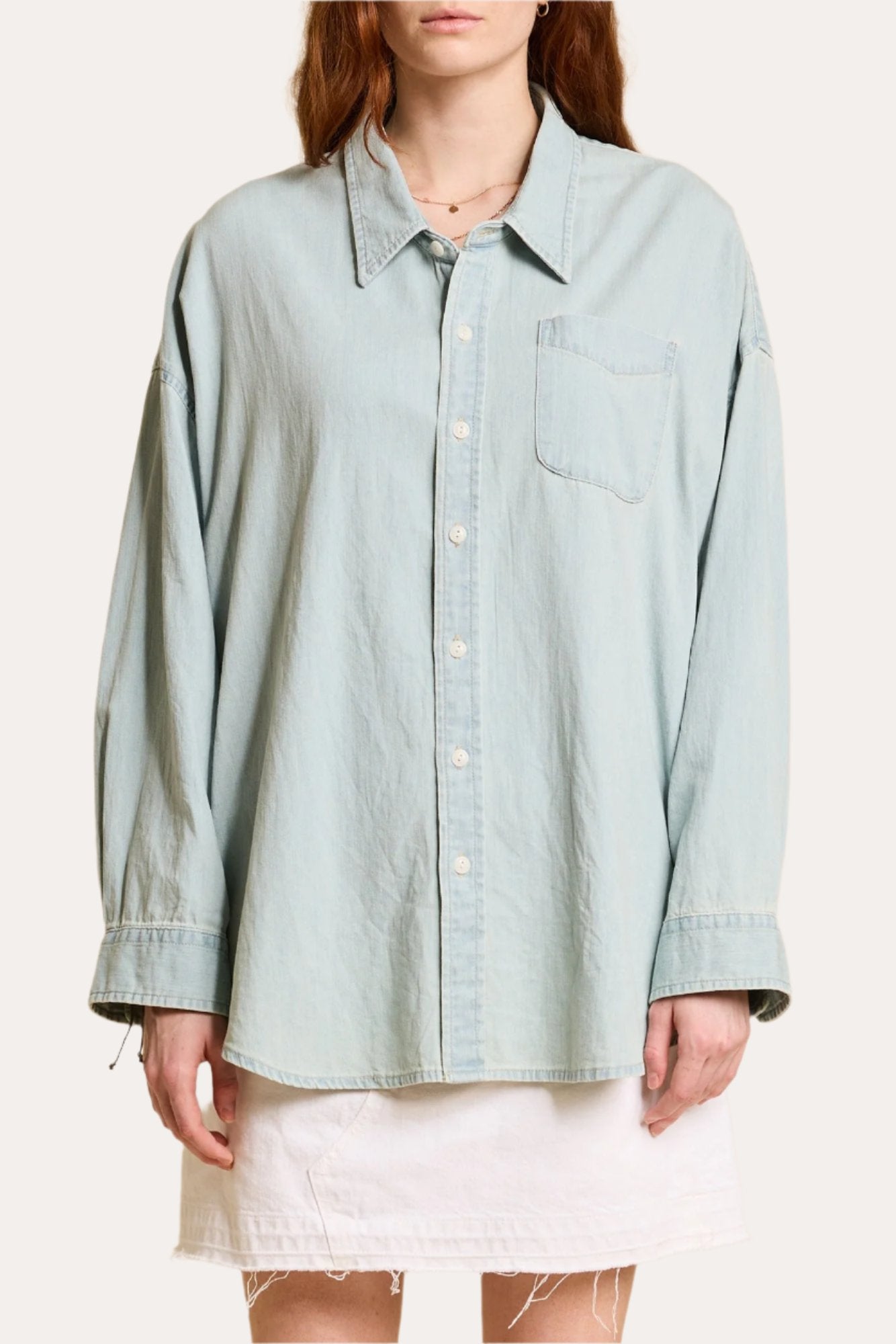 Button Front, Sunfaded Blue, Shirt