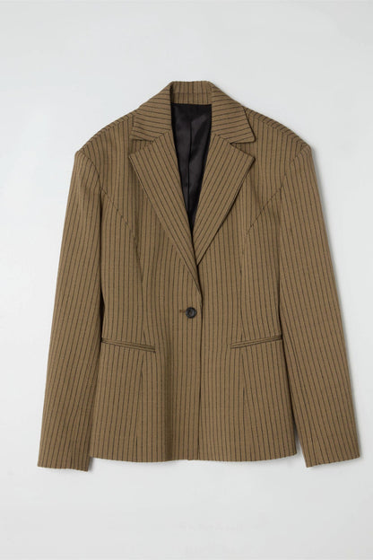 Hourglass, Beige Pinestripe, Blazer