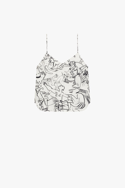 Strap Top Camille-Henrot, Off-White/Black, Top