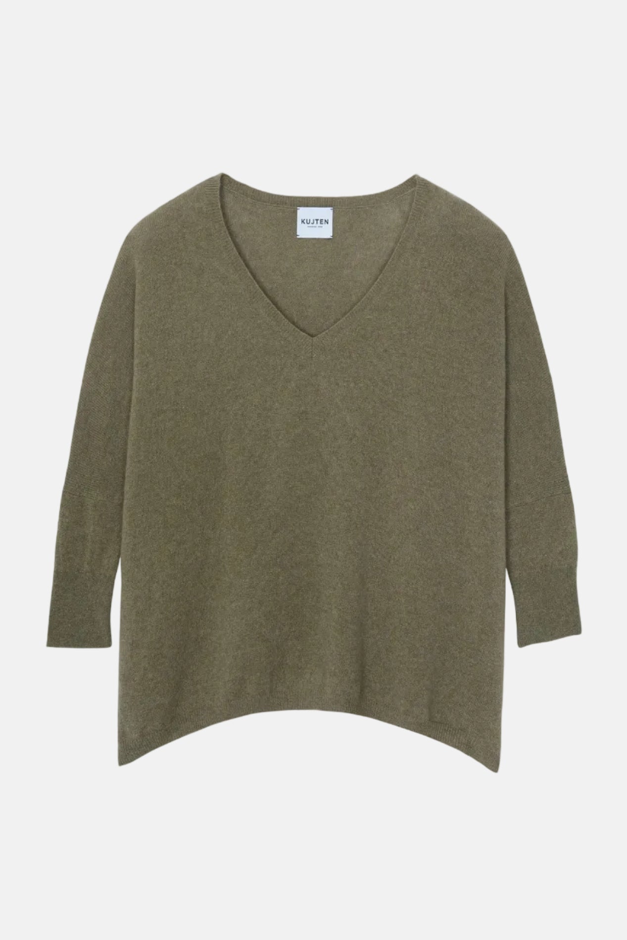 Kujten Minie Kaki Chine V-Neck Pulllover Pullover in Grun