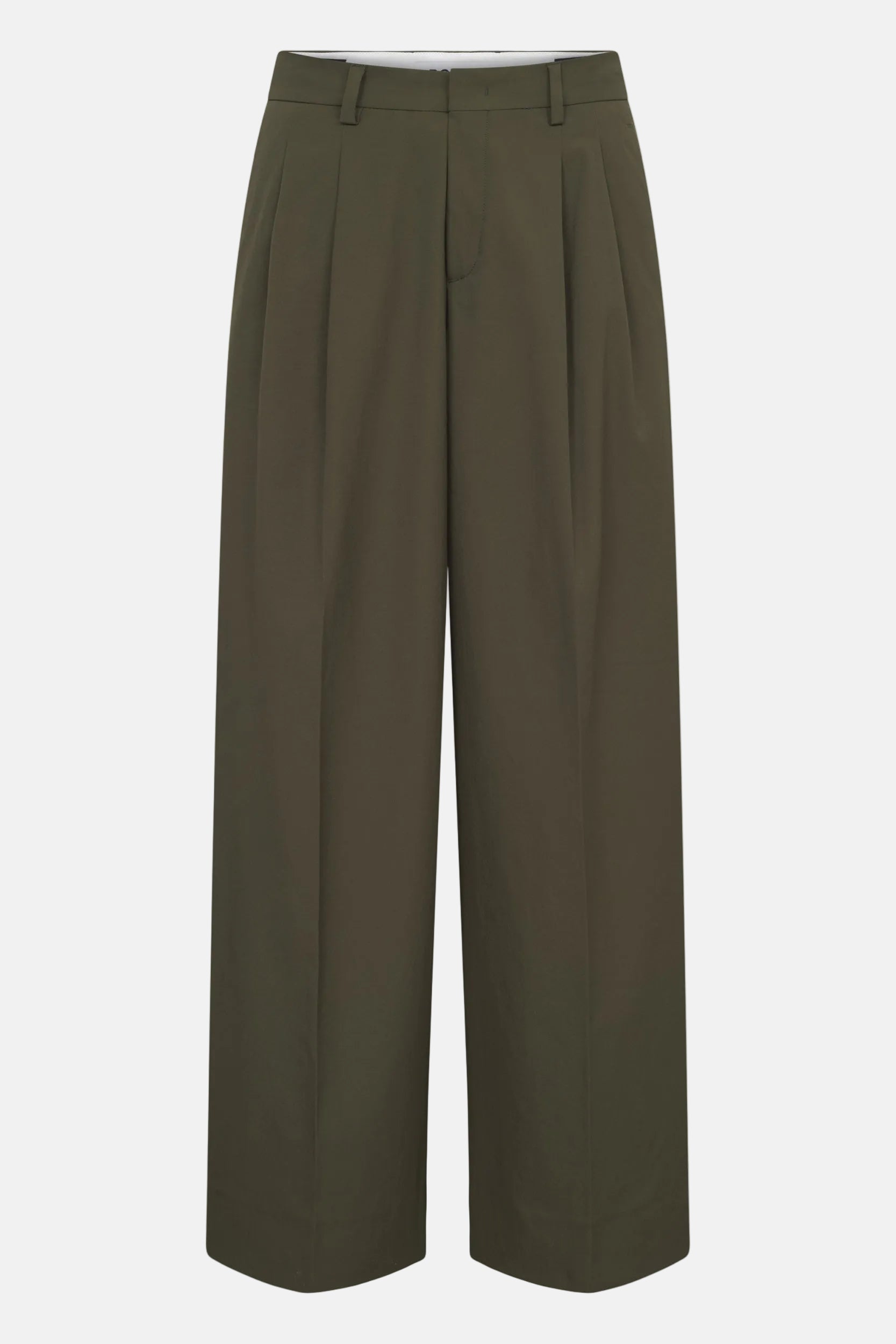 ROSSI Noa Crop Feather Weight Popeline, Dark Khaki, Hose