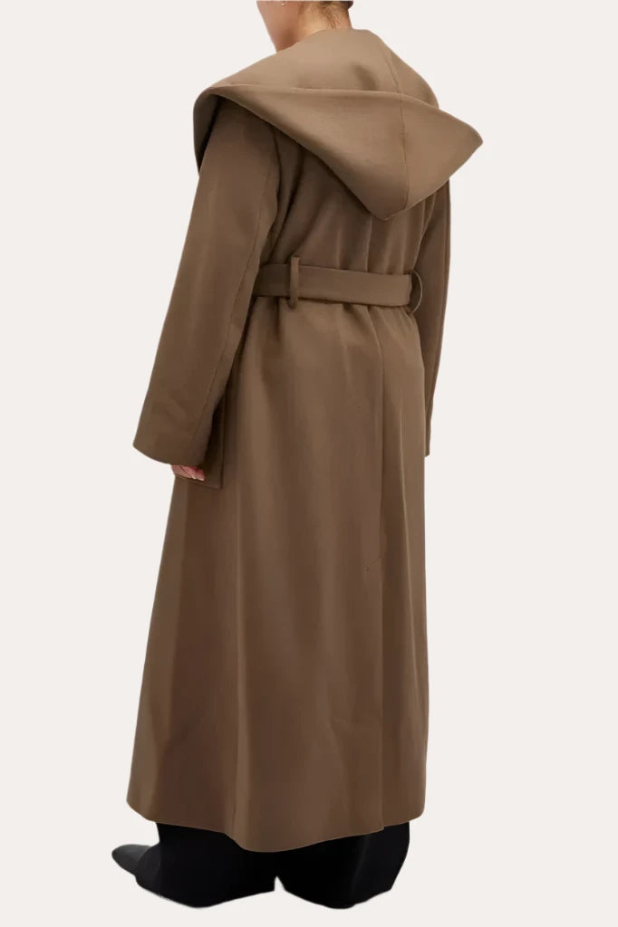 Hooded Wrap, Khaki, Coat