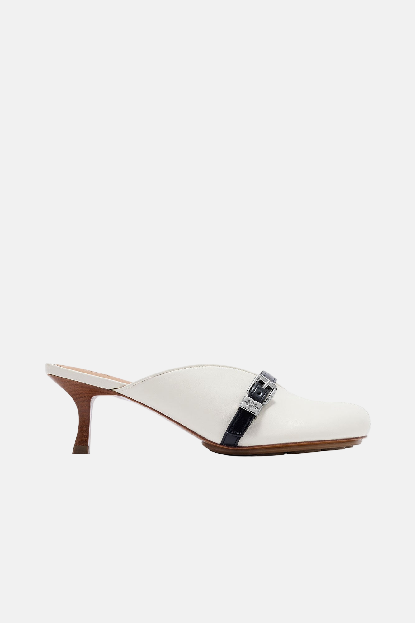 GANNI Sue Mule, Egret, High Heel