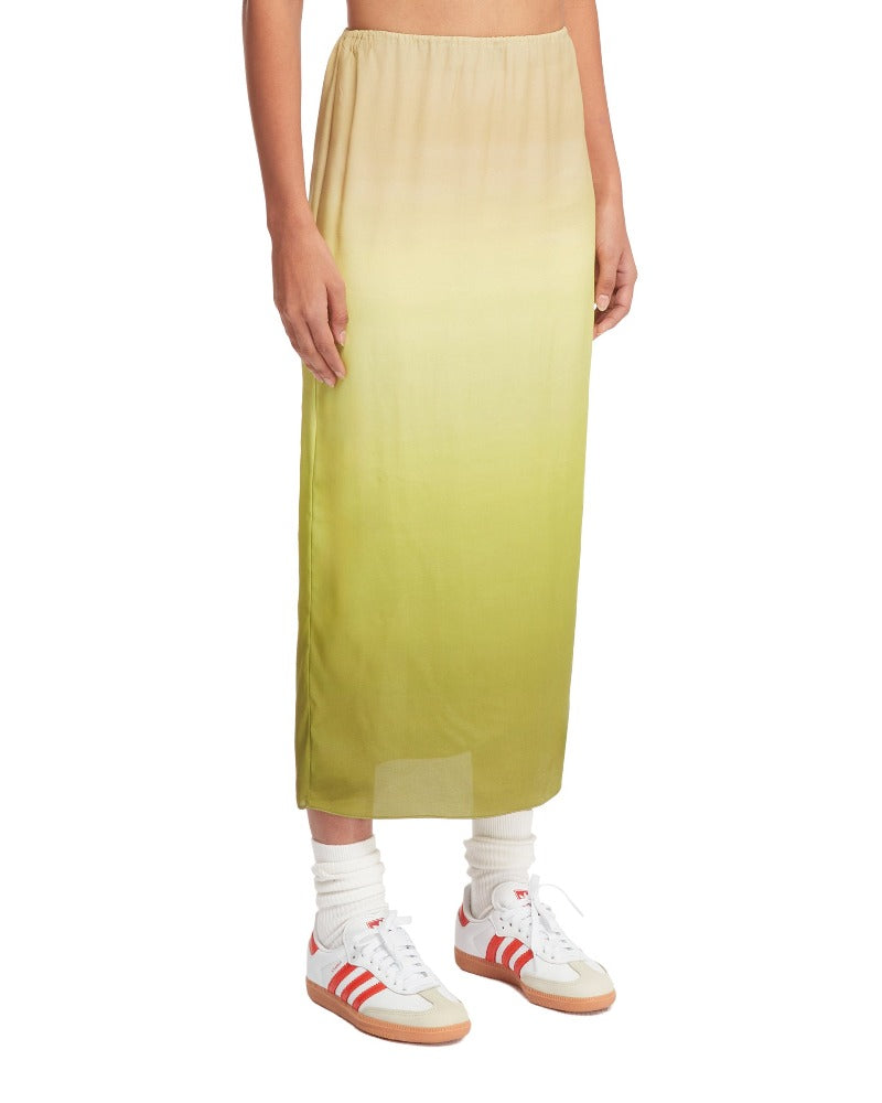 Midi Skirt, Sand/Green, Rock