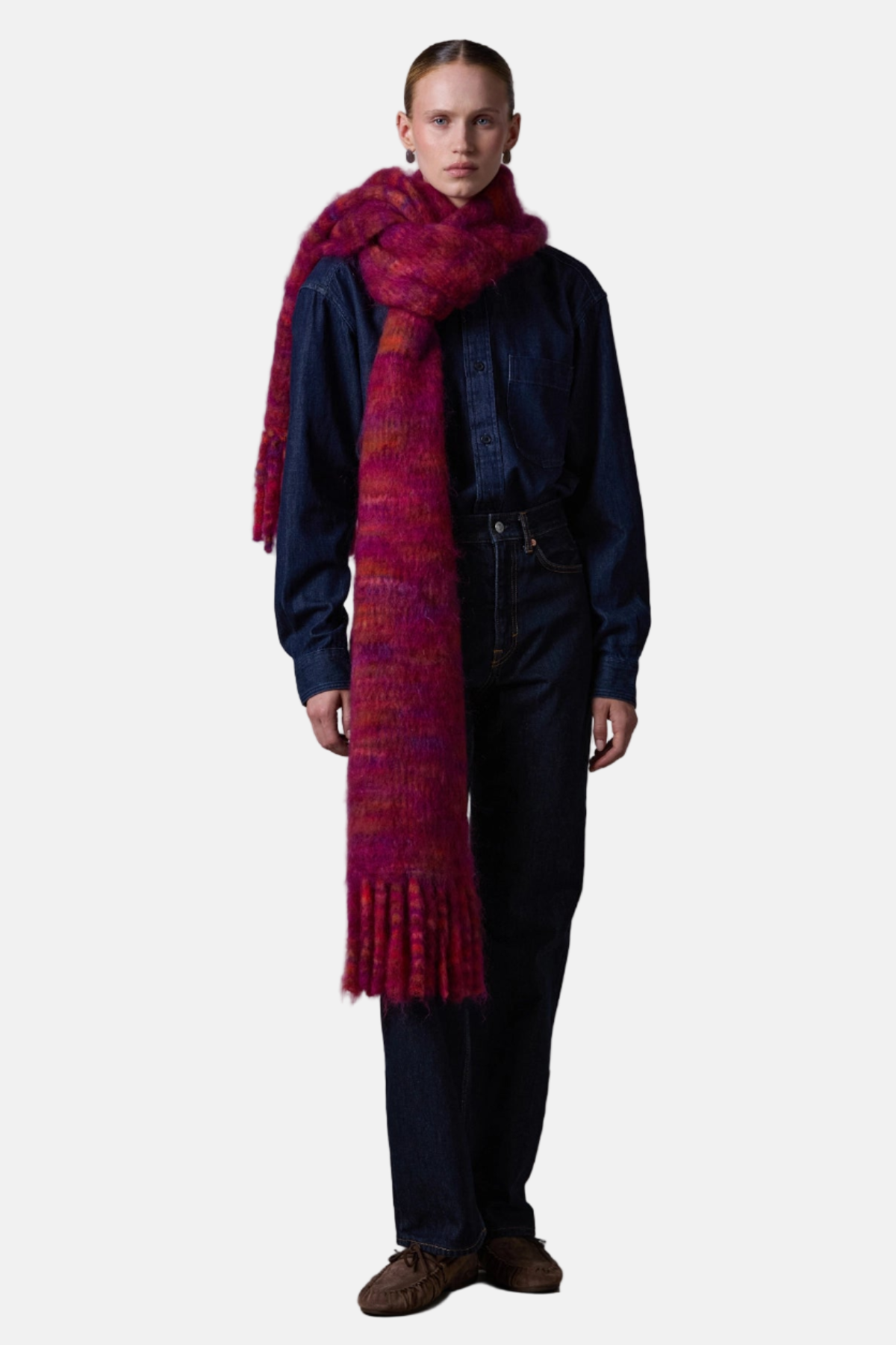 Roberto Collina, Fuxia/Cognac, Schal