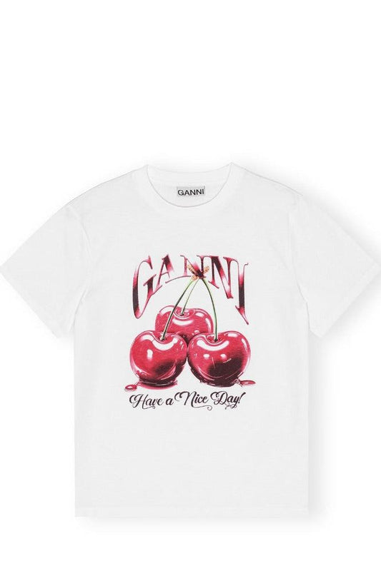 Jersey Cherry, Bright White, T-Shirt