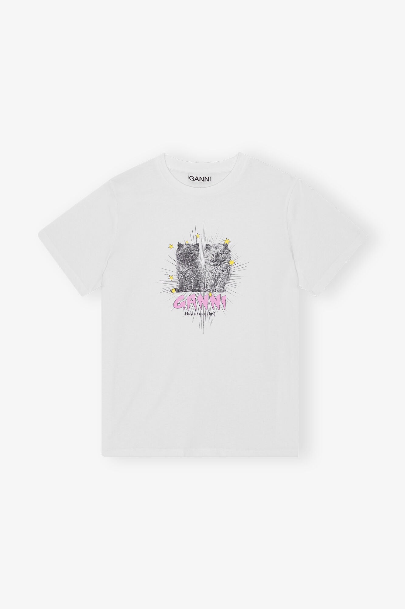 Basic Jersey Kitten, White, T-Shirt