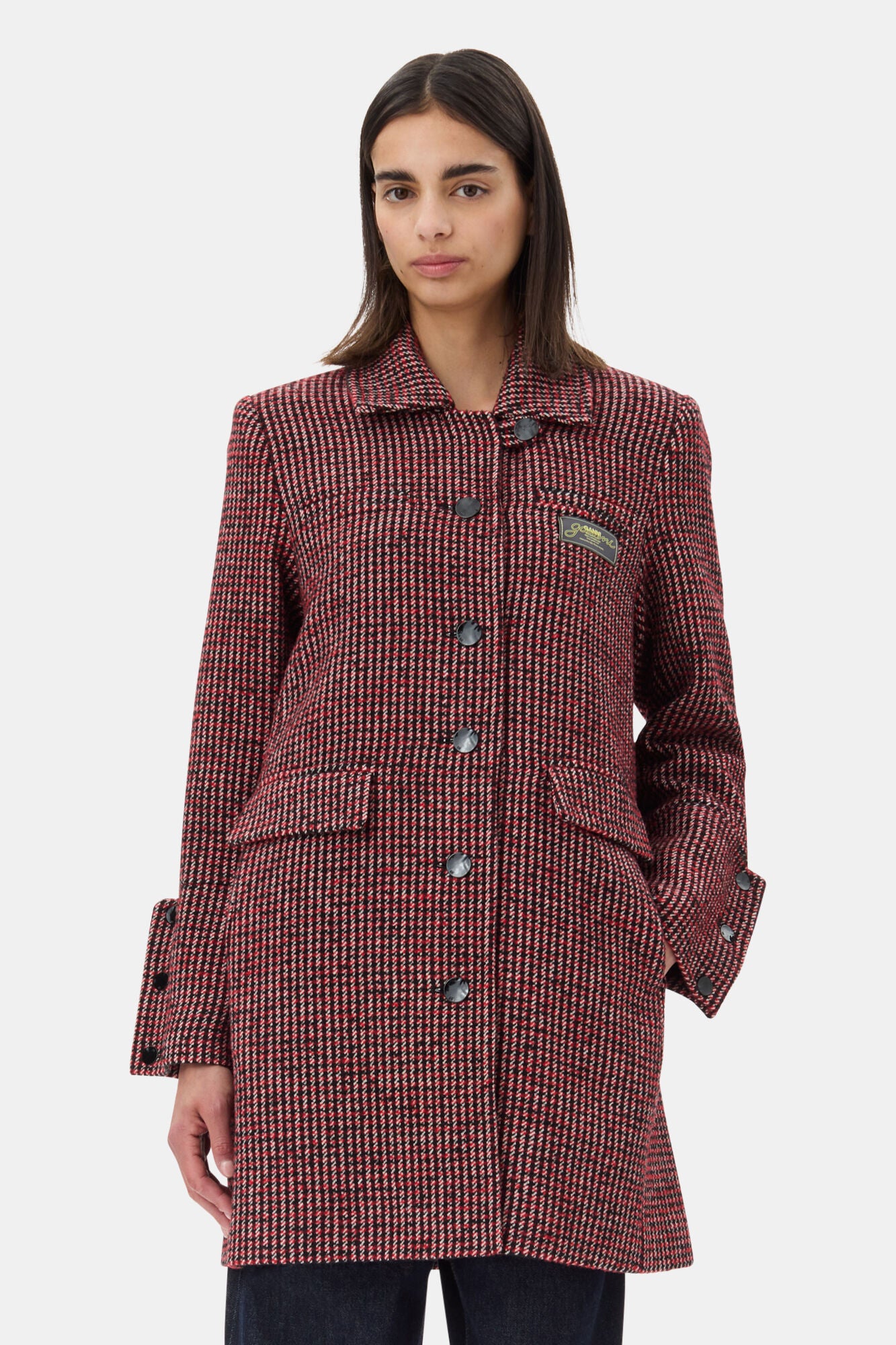 Woolen Midi, Red Check, Jacke