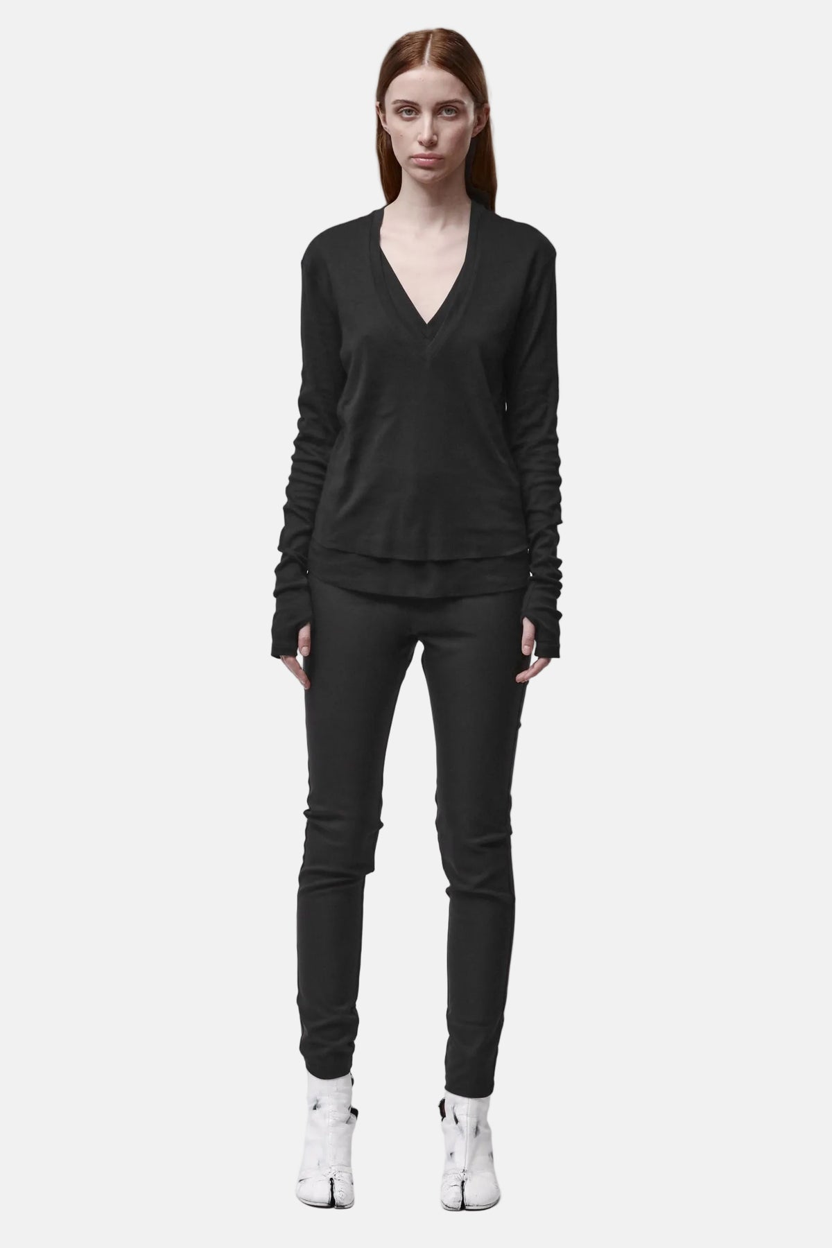 Thom/Krom W TS 649 Worked T-Shirt in Black, Ansicht 2