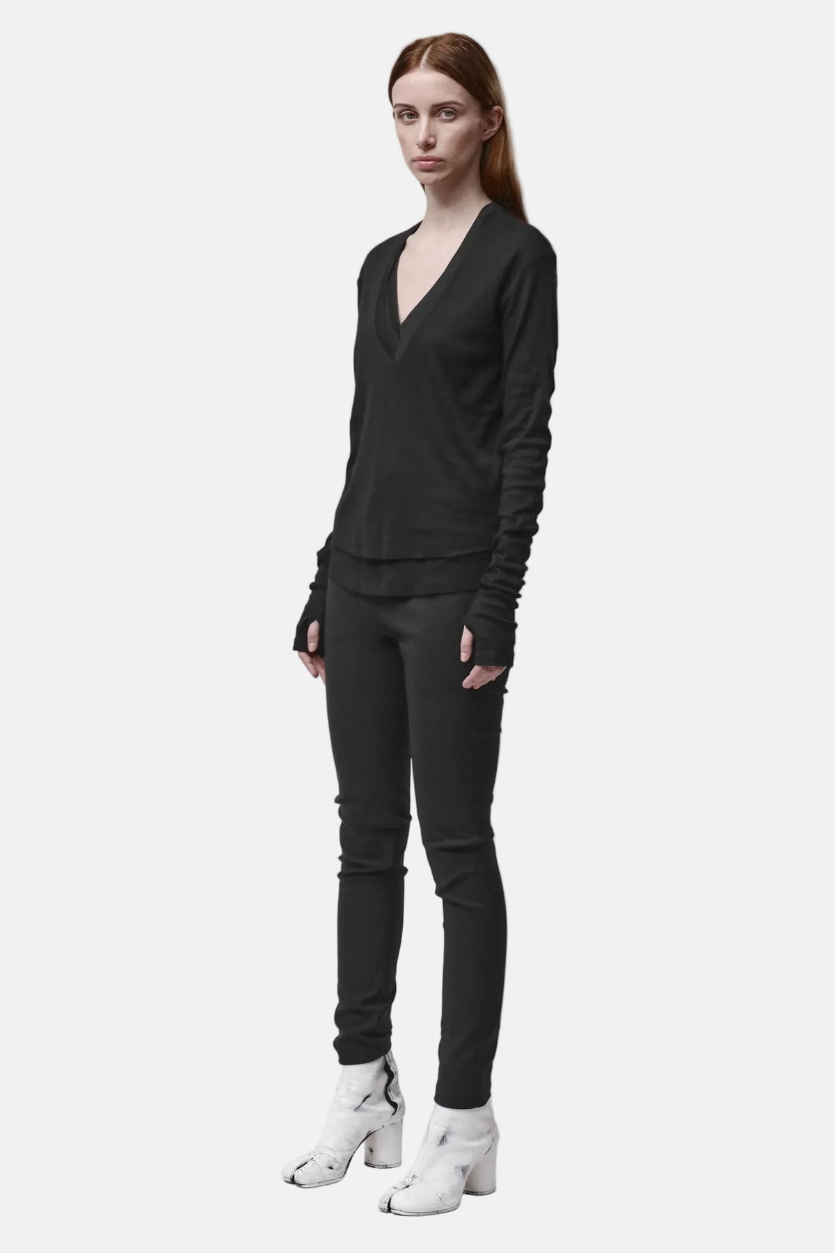 Thom/Krom W TS 649 Worked T-Shirt in Black, Ansicht 5