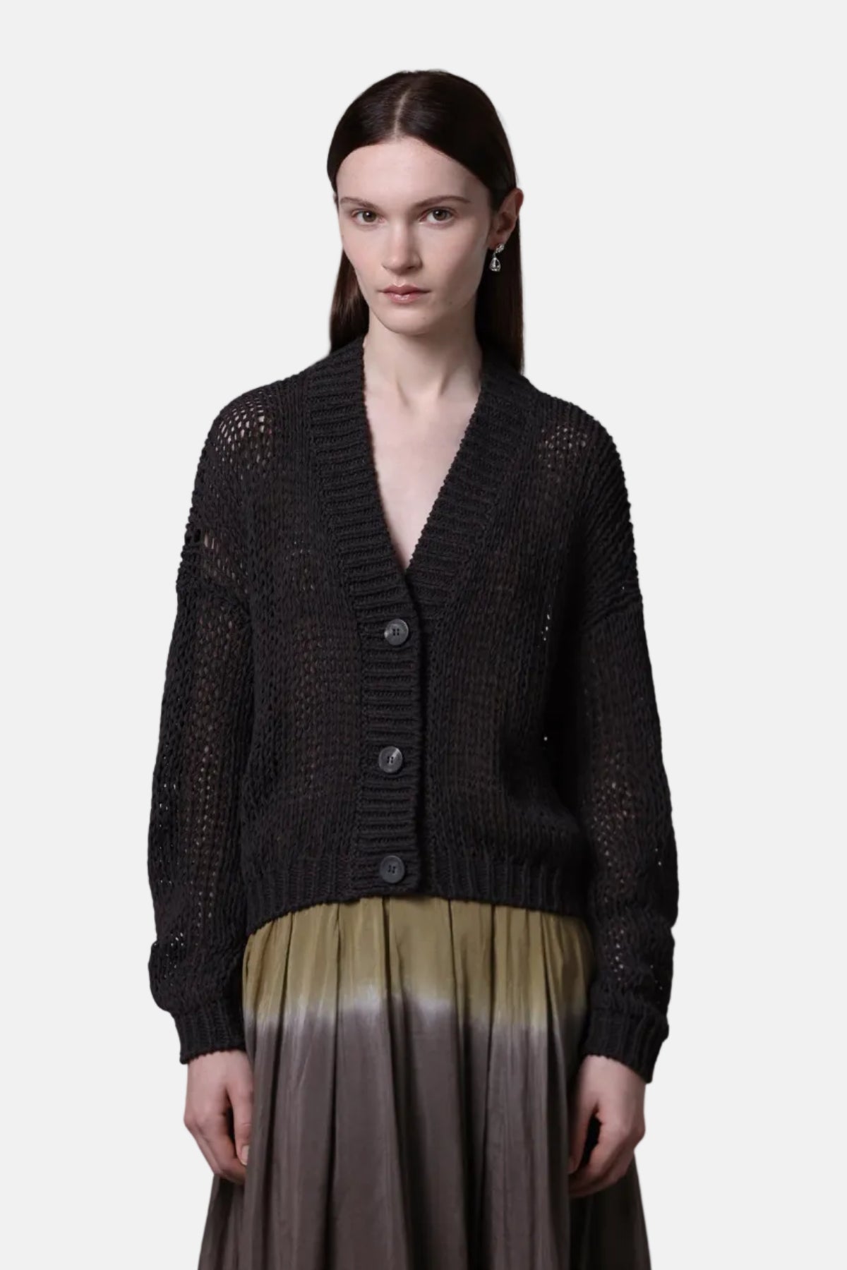 Roberto Collina Knit LS, Moro, Cardigan