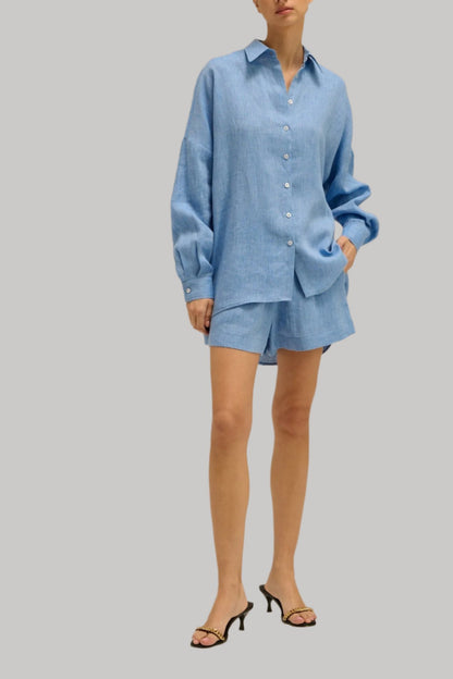 Vigo Linen, Azure,  Shorts