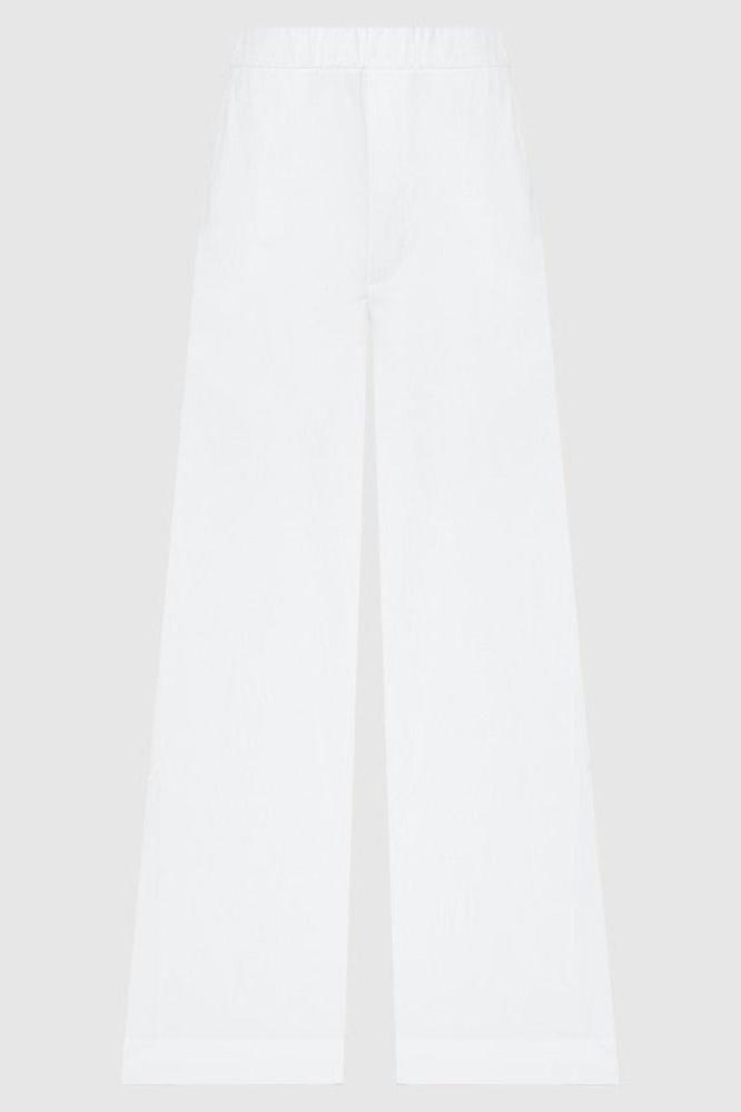 Wide Leg Trackpants, White, Trousers