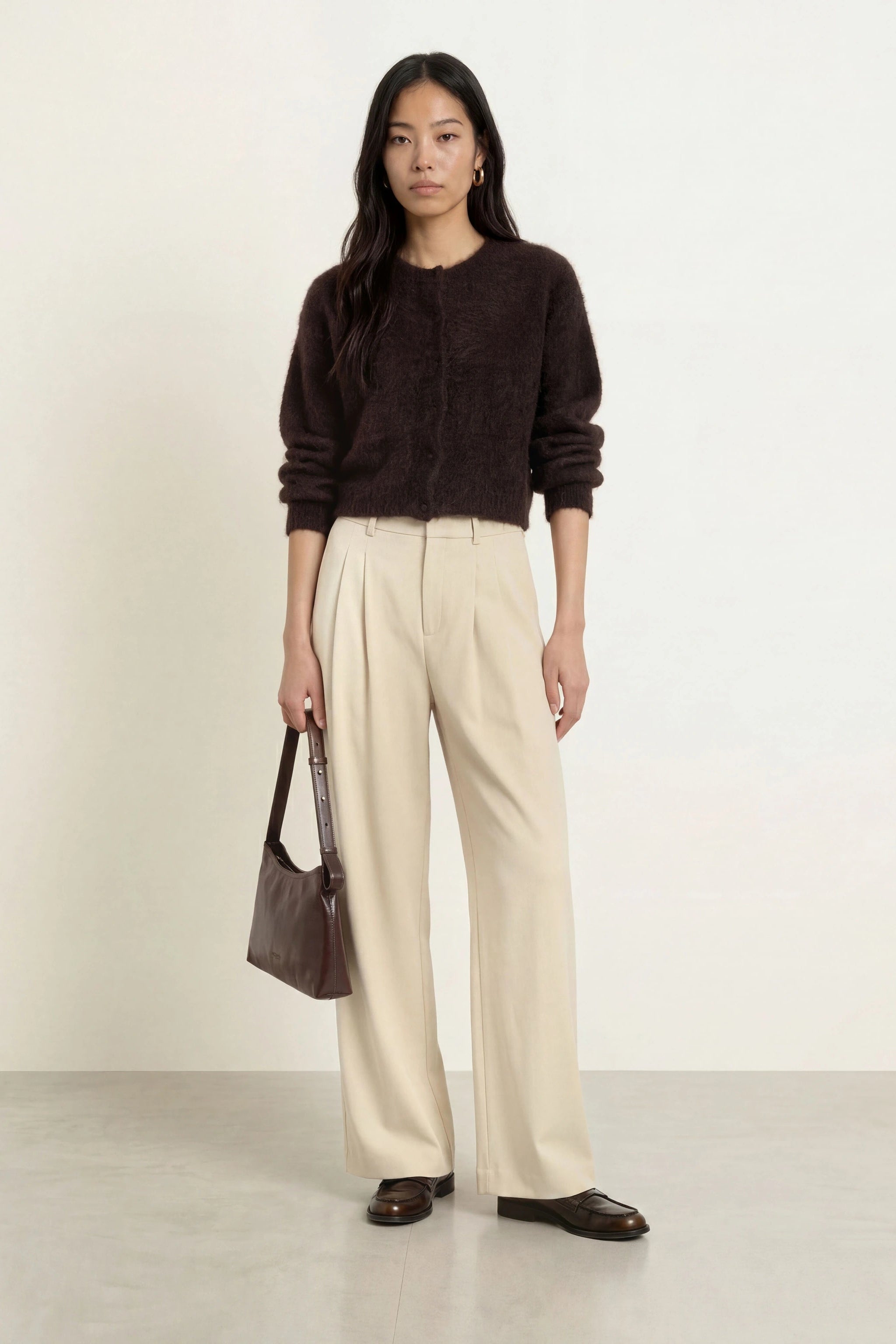 Gestuz GZdebbie Ganache Melange Cardigan NOOS Cardigan in Braun – Ansicht 3