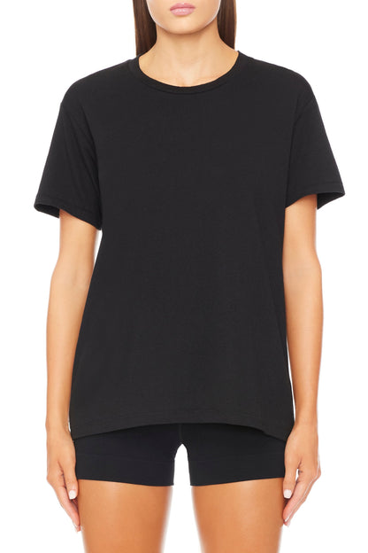 Short Sleeve, Black, Boyfriend Shirt