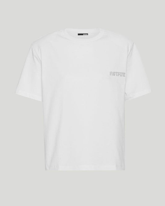 Straight Logo, Bright White, T-Shirt