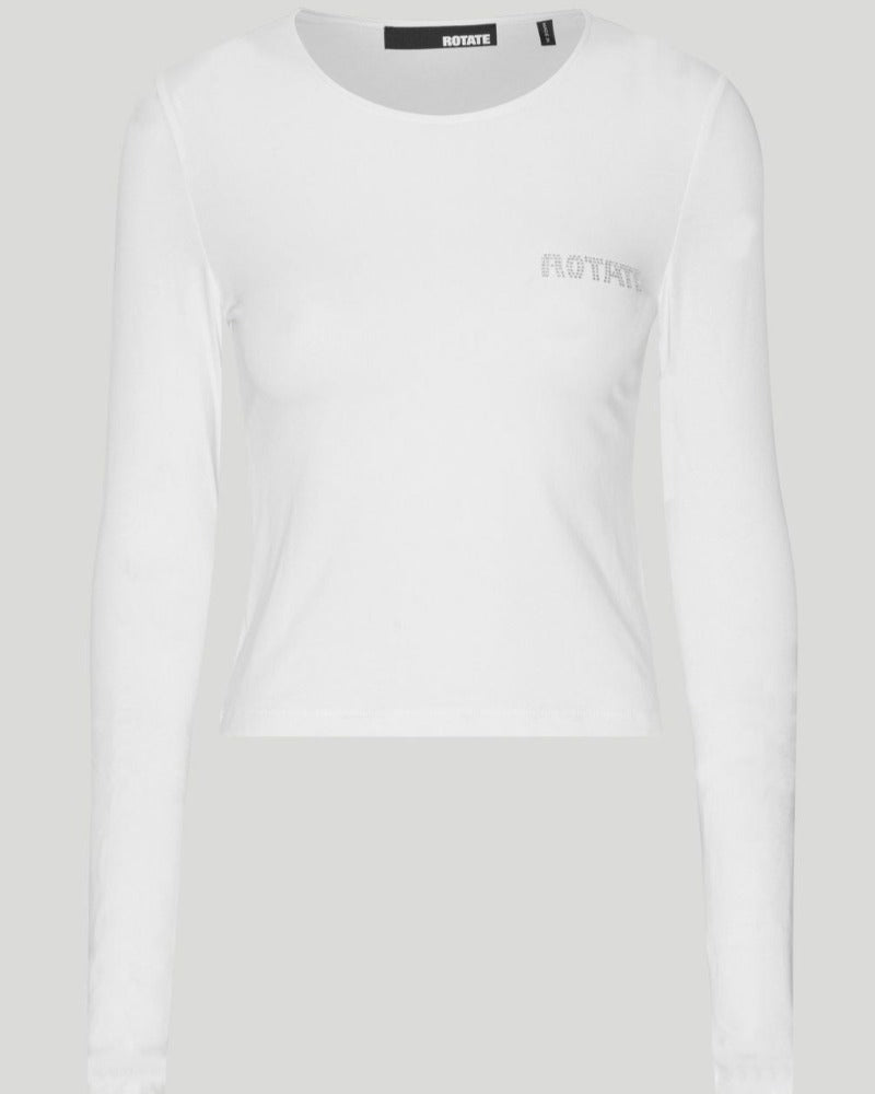 Long Sleeve Logo, Bright White, T-Shirt